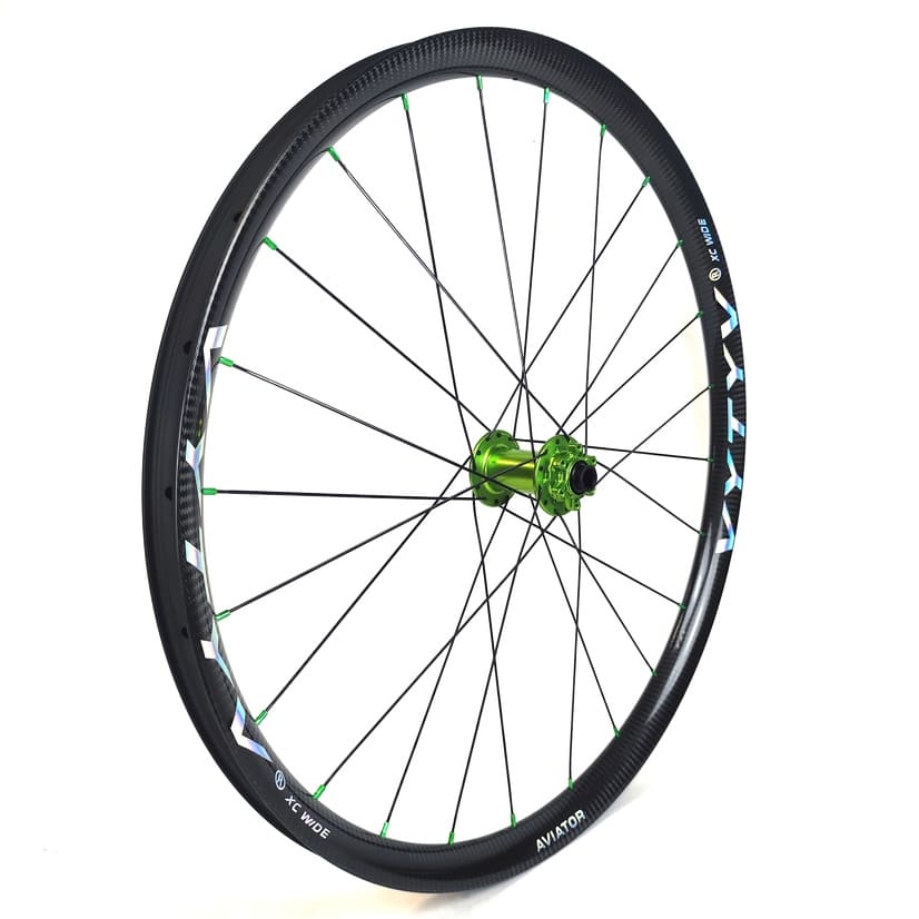 Aviator XC WIDE Carbon + Carbon-Ti X-Hub ACID GREEN / Wheelset / Front + Rear