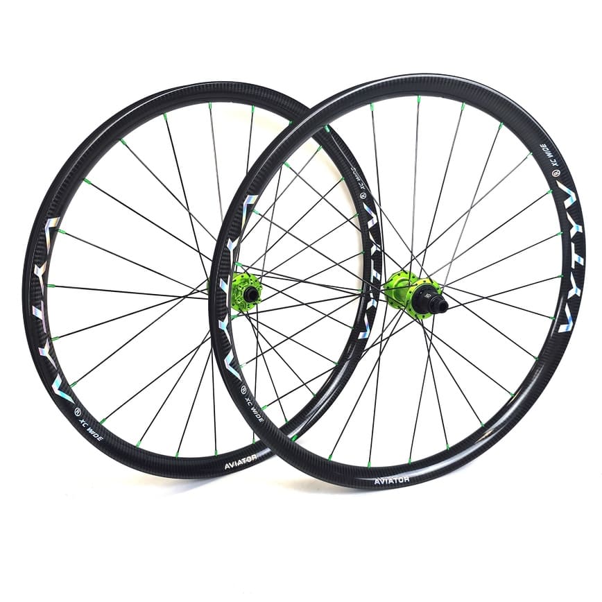 Aviator XC WIDE Carbon + Carbon-Ti X-Hub ACID GREEN / Wheelset / Front + Rear